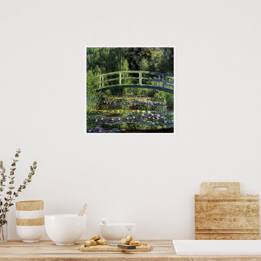 睡蓮と日本の橋 ポスター (キッチン)