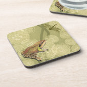 睡蓮のカエルとトンボ コースター (左側)