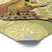 睡蓮のカエルとトンボ ポスター (角)