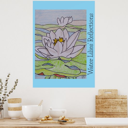 睡蓮の反射 ポスター (キッチン)