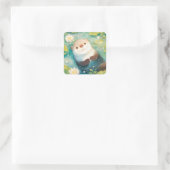 睡蓮の可愛らしいカワステッカー スクエアシール (バッグ)