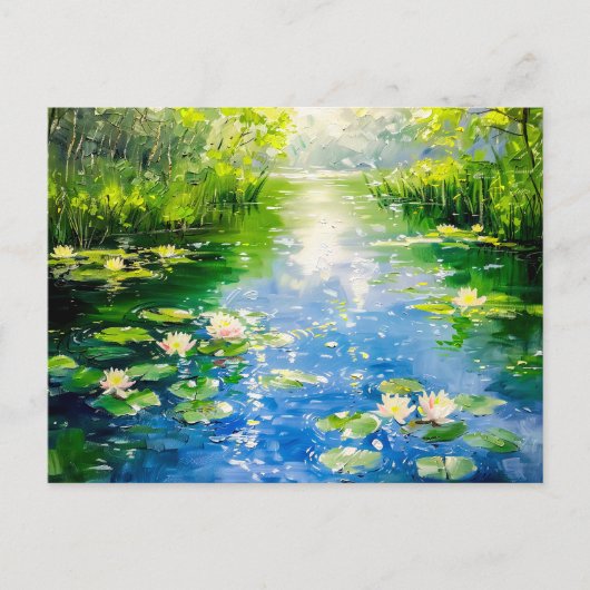 睡蓮の夏の池 シーズンポストカード (正面)