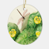 睡蓮の水彩画 セラミックオーナメント (左)