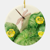 睡蓮の水彩画 セラミックオーナメント (裏面)