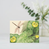 睡蓮の水彩画 ポストカード (スタンド正面)