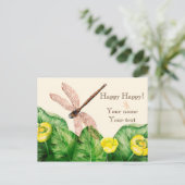 睡蓮の水彩画 ポストカード (スタンド正面)