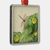 睡蓮の水彩画 メタルオーナメント (右)