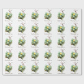 睡蓮の水彩画 ラッピングペーパー (フラット)