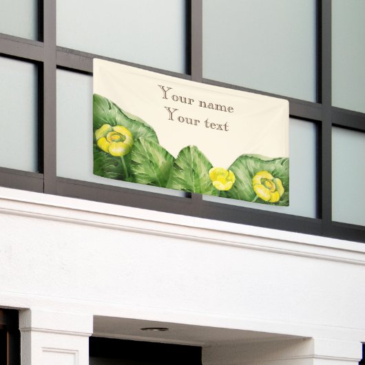 睡蓮の水彩画 横断幕 (ビルの外側)