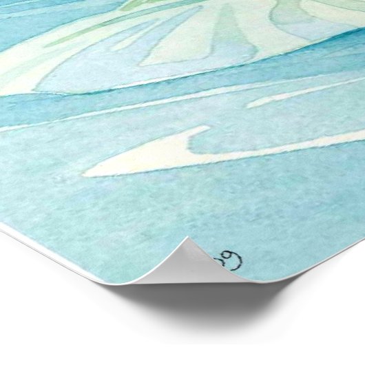 睡蓮の水色 ポスター (角)