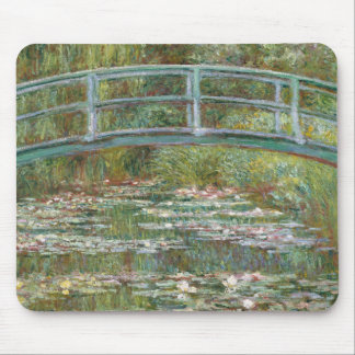 睡蓮の池に架かるモネアートブリッジ マウスパッド