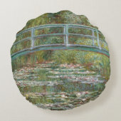 睡蓮の池に架かるモネアートブリッジ ラウンドクッション (裏面)