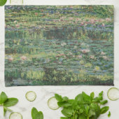 睡蓮の池、風景油絵、モネ キッチンタオル (折り畳み)