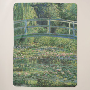 睡蓮の池、風景油絵、モネ シェルパブランケット