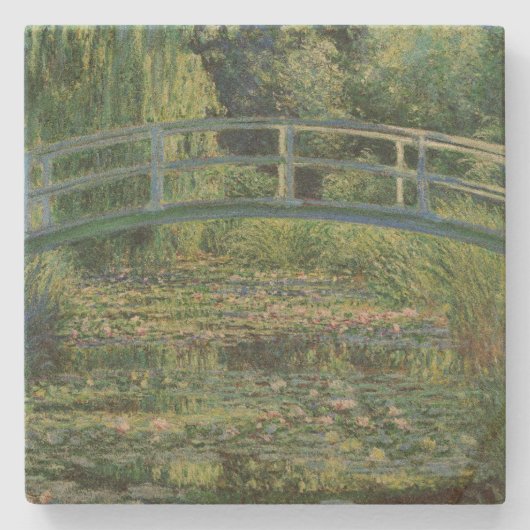 睡蓮の池、風景油絵、モネ ストーンコースター (正面)