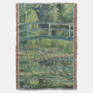 睡蓮の池、風景油絵、モネ スローブランケット