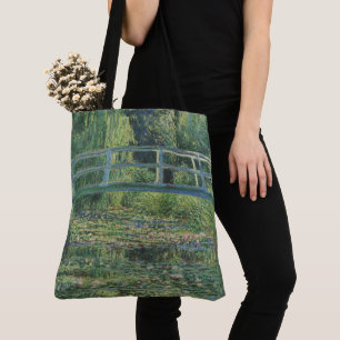 睡蓮の池、風景油絵、モネ トートバッグ