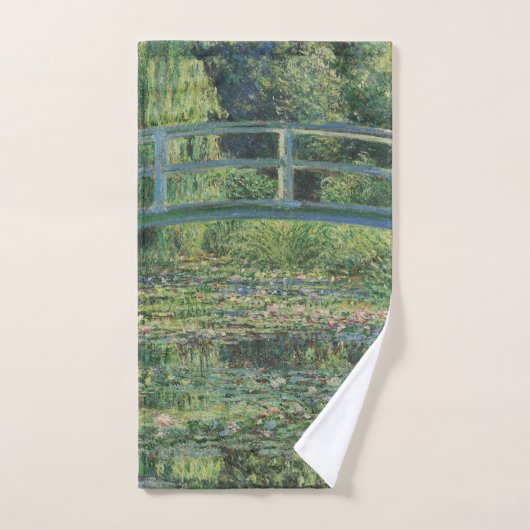 睡蓮の池、風景油絵、モネ ハンドタオル (ハンドタオル)
