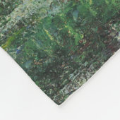 睡蓮の池、風景油絵、モネ フリースブランケット (角)