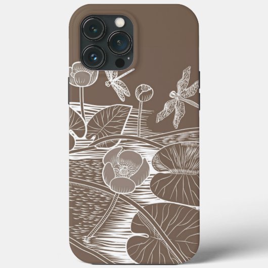 睡蓮の茶色のグラフィック Case-Mate iPhoneケース (裏面)