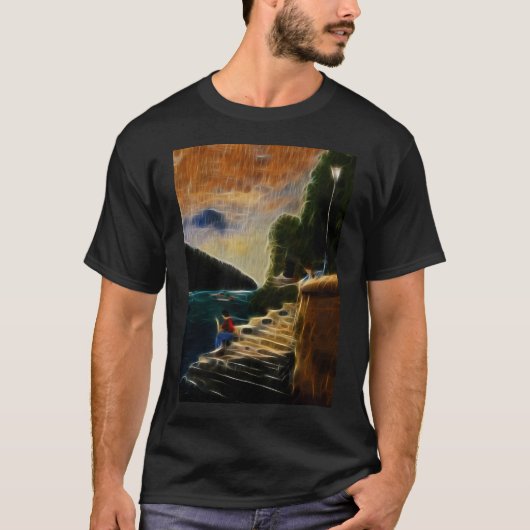 睡蓮の間の女性 Tシャツ (正面)