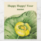 睡蓮の黄色い水色 ワインラベル (シングルラベル)