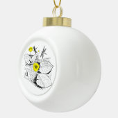 睡蓮の黄色い版木、銅版、版画 セラミックボールオーナメント (右)
