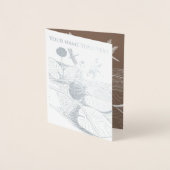 睡蓮の黄色い版木、銅版、版画 箔カード (正面)