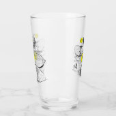 睡蓮の黄色版木、銅版、版画 タンブラーグラス (左)