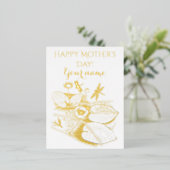 睡蓮イエローグラフィック 箔シーズンポストカード (立ち正面)