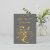 睡蓮イエローグラフィック 箔シーズンポストカード (立ち正面)