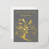 睡蓮イエローグラフィック 箔シーズンポストカード (正面/裏面)