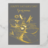 睡蓮イエローグラフィック 箔シーズンポストカード (正面)