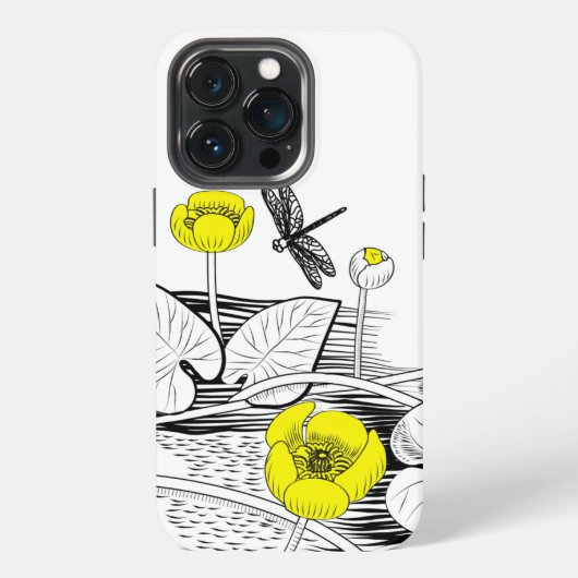 睡蓮イエローグラフィック iPhoneケース (裏面)