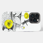 睡蓮イエローグラフィック iPhoneケース (裏面横)