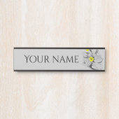 睡蓮イエロー・版木、銅版、版画・グラフィック・ブラック サインプレート (正面)