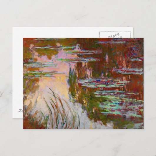 睡蓮リージングサンモネファインアート ポストカード (正面/裏面)