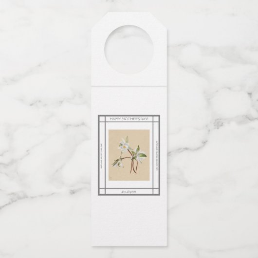 睡蓮ヴィンテージ母の日 ボトルネックタグ (正面)