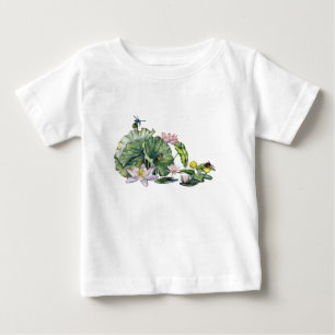 睡蓮日本のと蓮の花 ベビーTシャツ