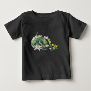 睡蓮日本のと蓮の花 ベビーTシャツ