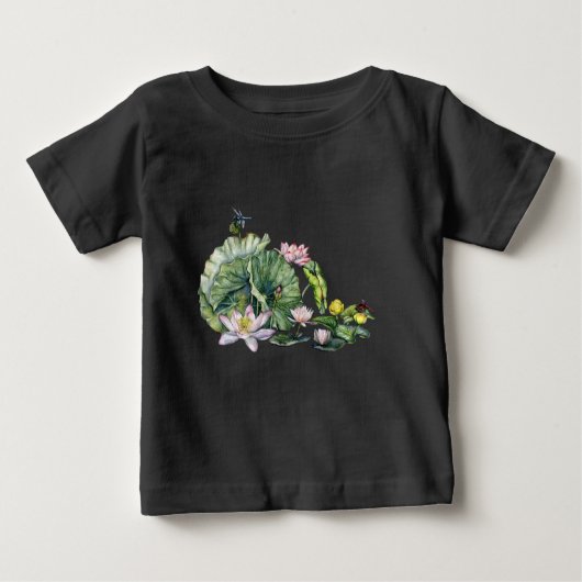 睡蓮日本のと蓮の花 ベビーTシャツ (正面)