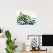 睡蓮日本のと蓮の花 ポスター (ホームオフィス)