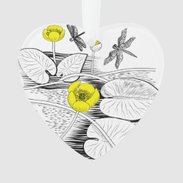 睡蓮版木、銅版、版画 オーナメント