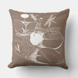 睡蓮版木、銅版、版画 クッション