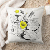 睡蓮版木、銅版、版画 クッション (ブランケット)