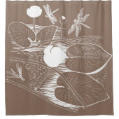 睡蓮版木、銅版、版画 シャワーカーテン (正面)