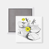 睡蓮版木、銅版、版画 マグネット (正面/裏面)