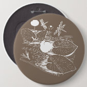 睡蓮版木、銅版、版画 缶バッジ (正面&裏面)