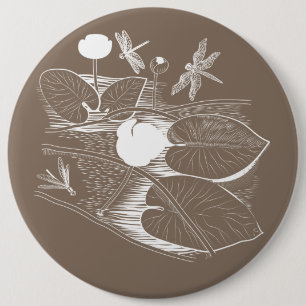 睡蓮版木、銅版、版画 缶バッジ