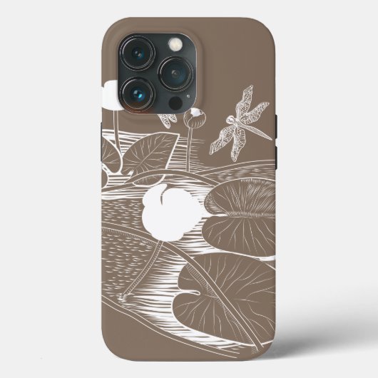 睡蓮版木、銅版、版画 Case-Mate iPhoneケース (裏面)